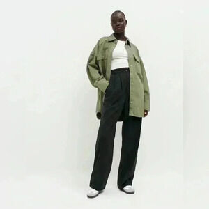 Reformation Ace Oversized Shirt Jacket denim green Dried Herb XL western utility